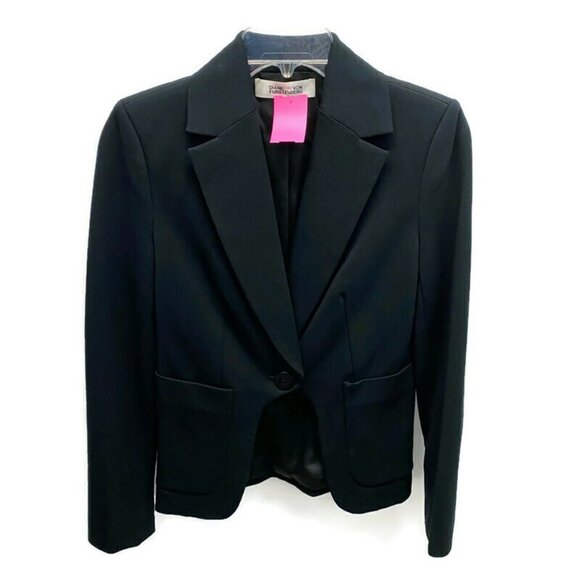 Diane Von Furstenberg Black Riding Crop Blazer - Picture 1 of 3